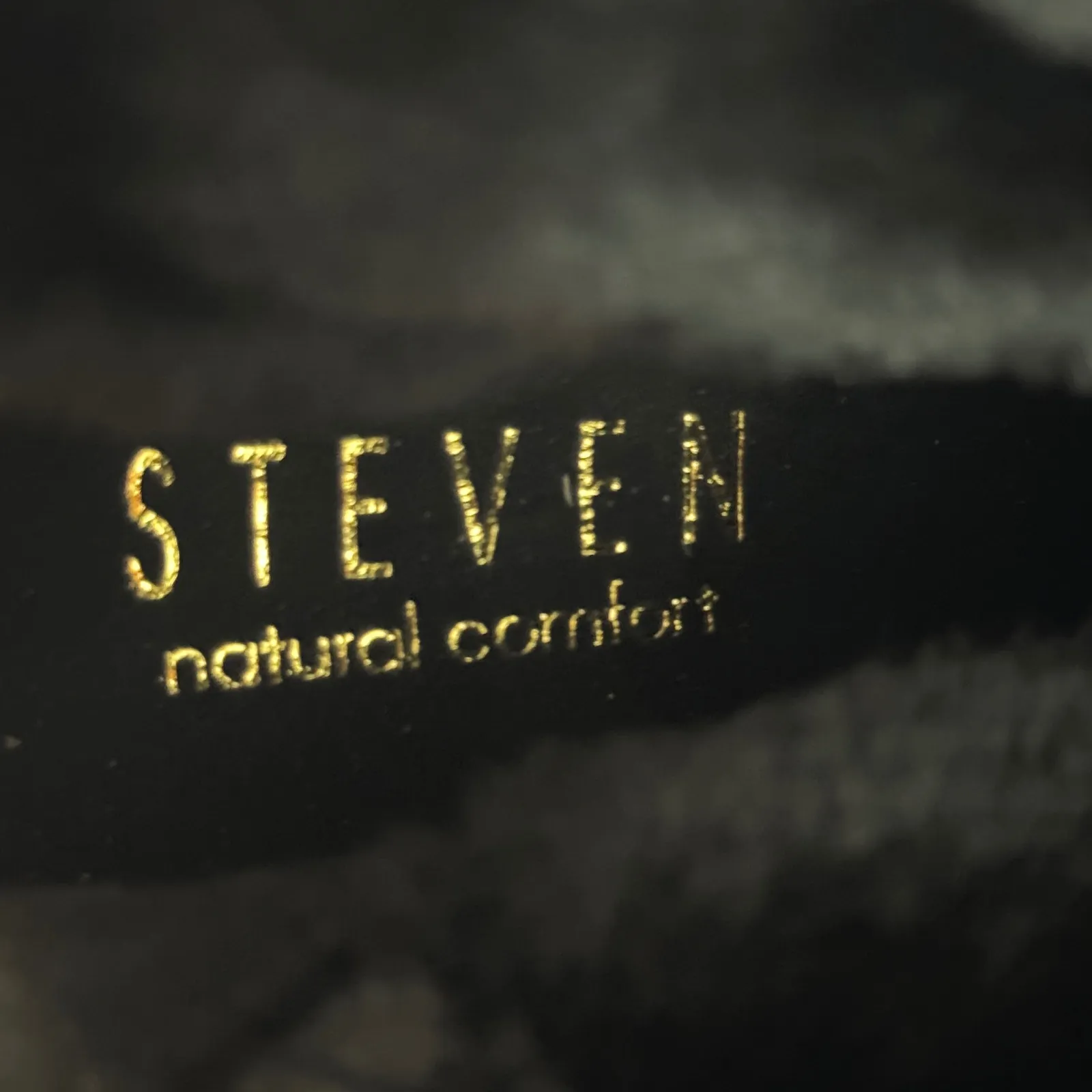 Steven Ankle Boots Bingo Natural Comfort Black‎ Suede Wedge 8.5W Fur Trim Zip Black Size 8.5 - Image 9