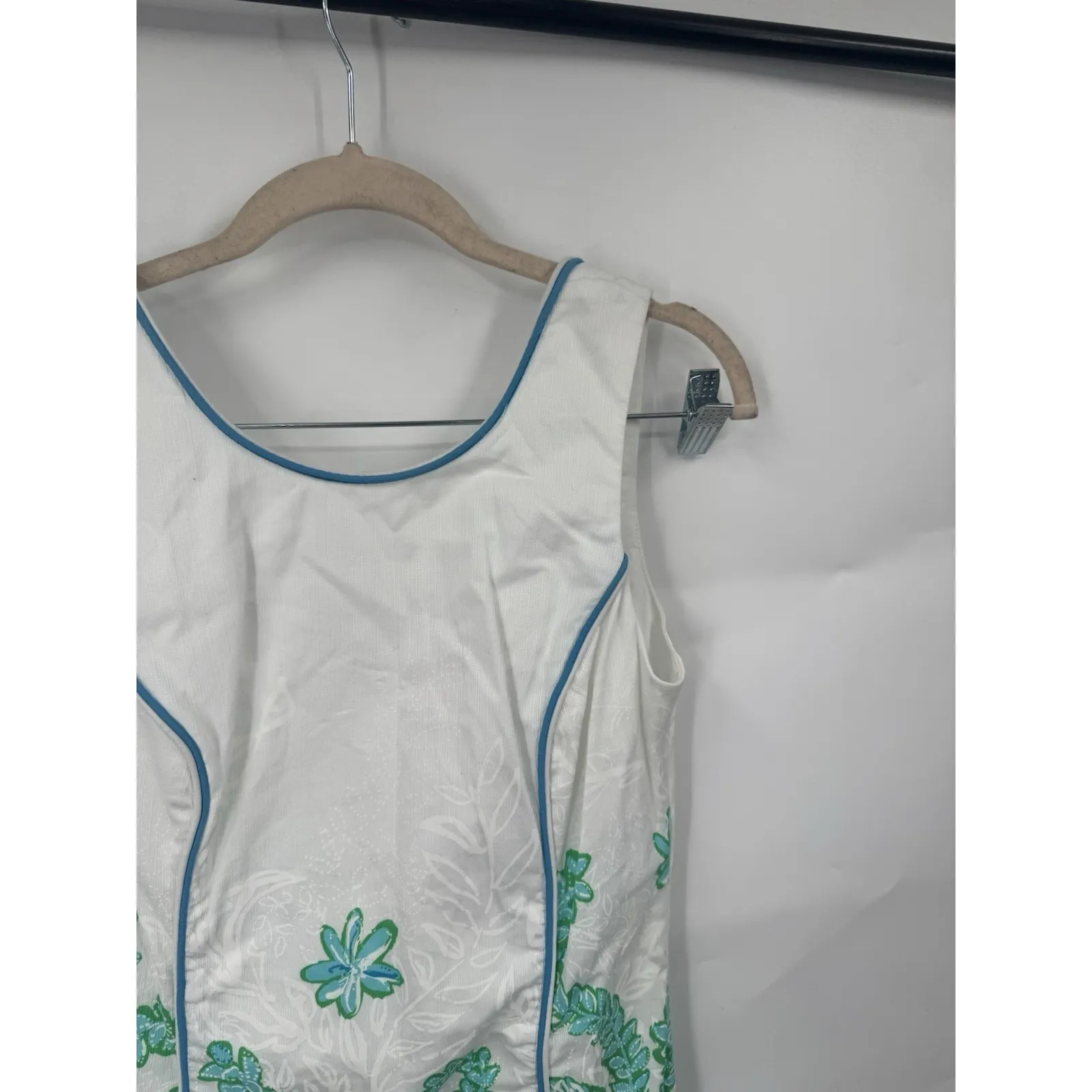 Lilly Pulitzer Carlow Shift Mini Dress Women 2 White Blue Preppy Coastal Beach - Image 10