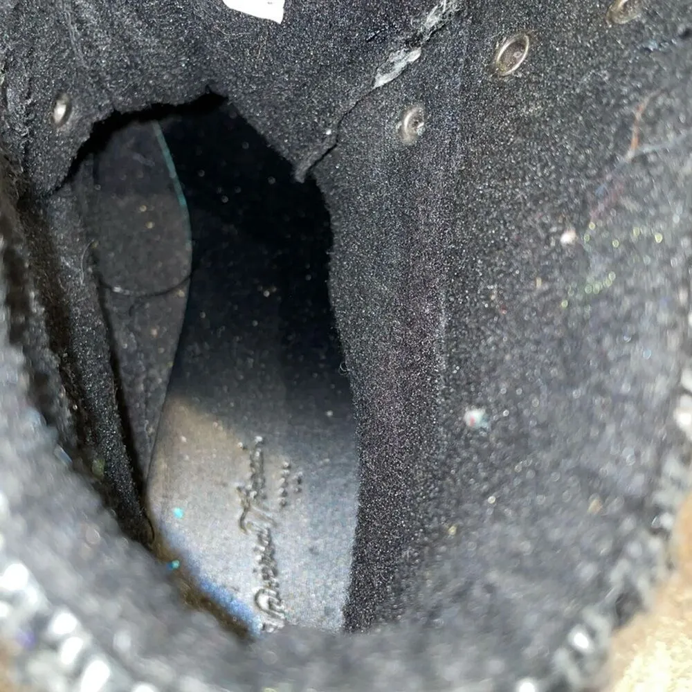 Universal Thread Danica Black Micro Suede Sweater Cuff Combat Boots Womens 6 - Image 6