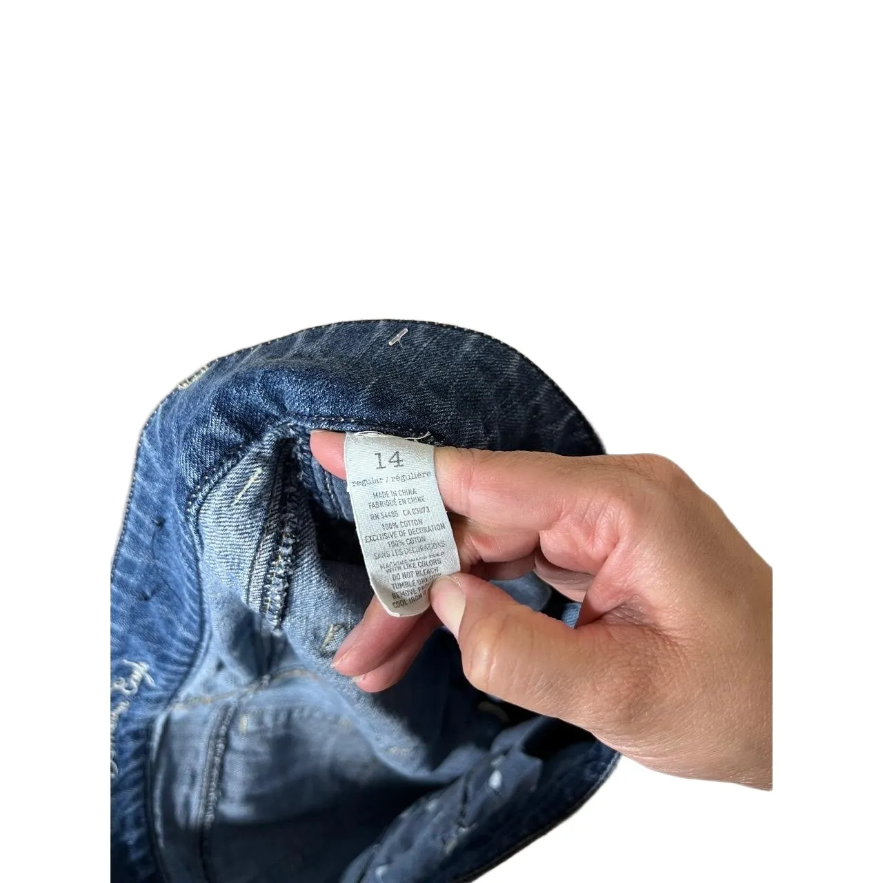 American‎ Eagle Artist Blue Distressed Flare Y2K Jeans Regular 14 - Image 11