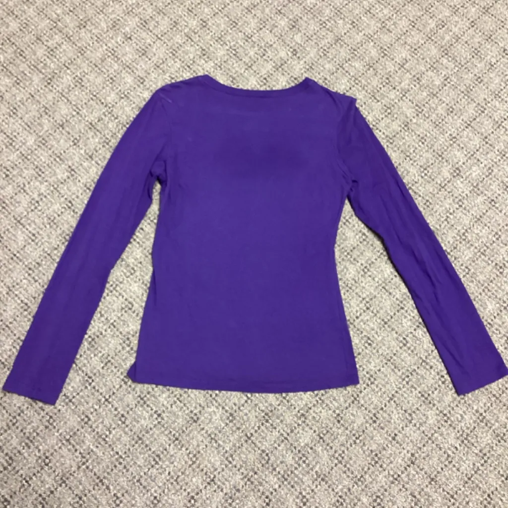 Nike Just Do It Logo Purple Long Sleeve Slim Fit Crewneck Top * Small - Image 6