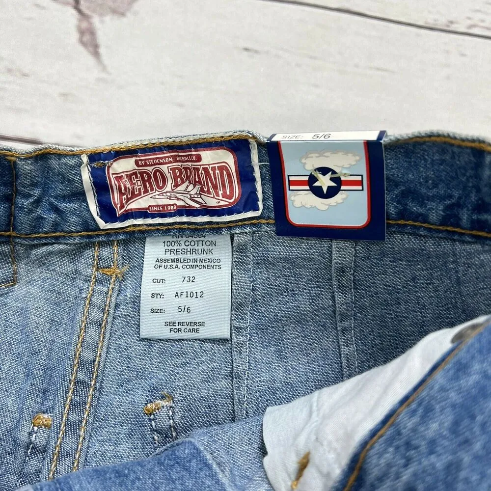 Vintage Stevenson Aero Brand Overall Co. Wide Leg Jeans 5/6 (27x30) Womens Light Blue - Image 3