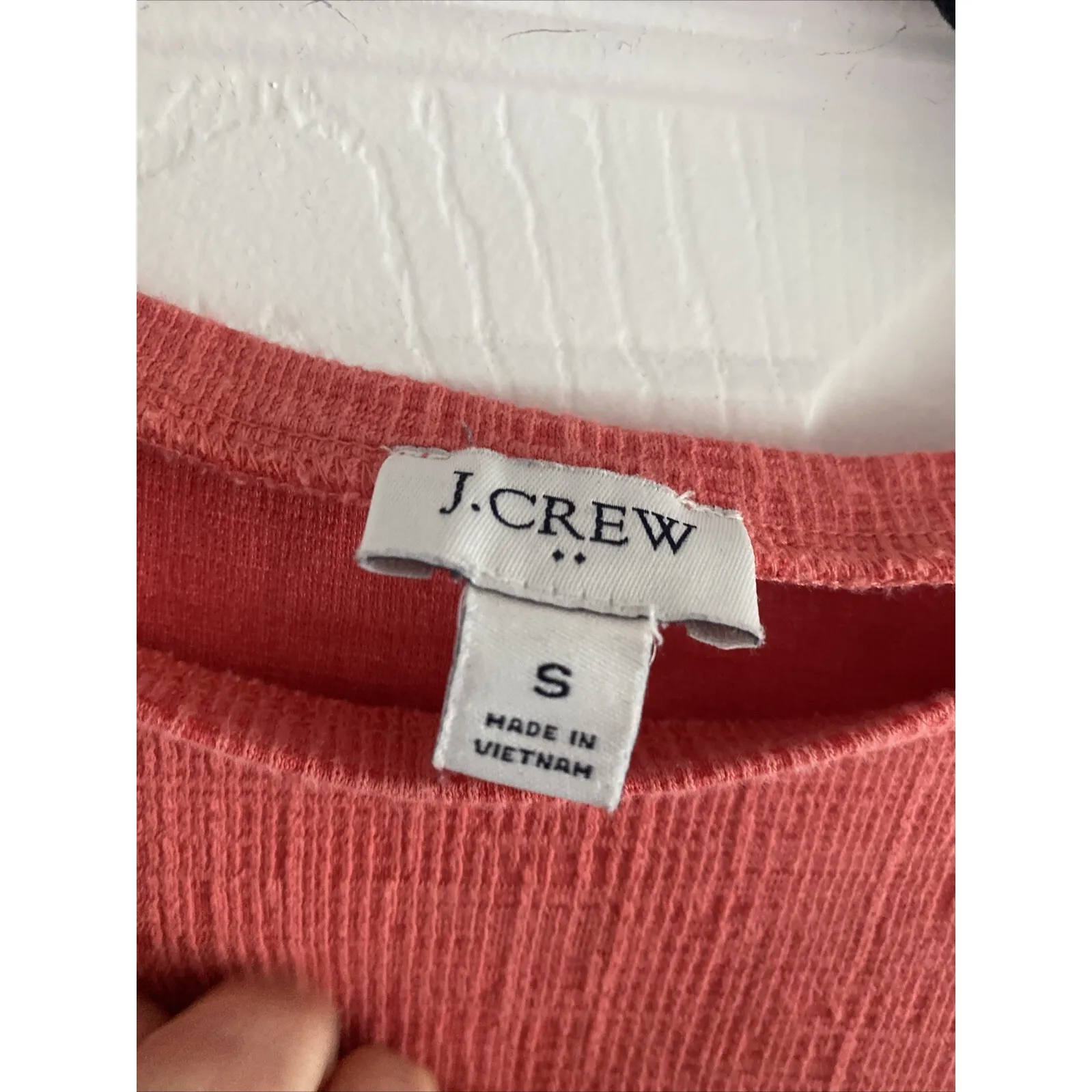 J. Crew Women's Small Coral Pink Textured Puff Sleeve Top Cottagecore Feminine - Image 3