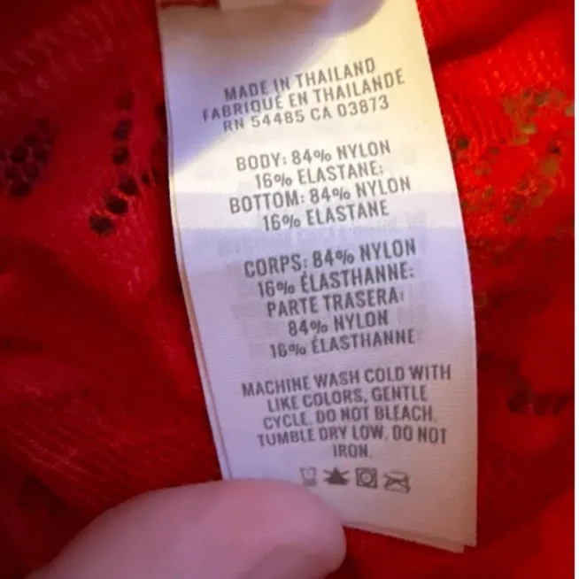 Aerie ‎ Red Lace Sleeveless Pullover Padded Bralette Sz M NEW - Image 3