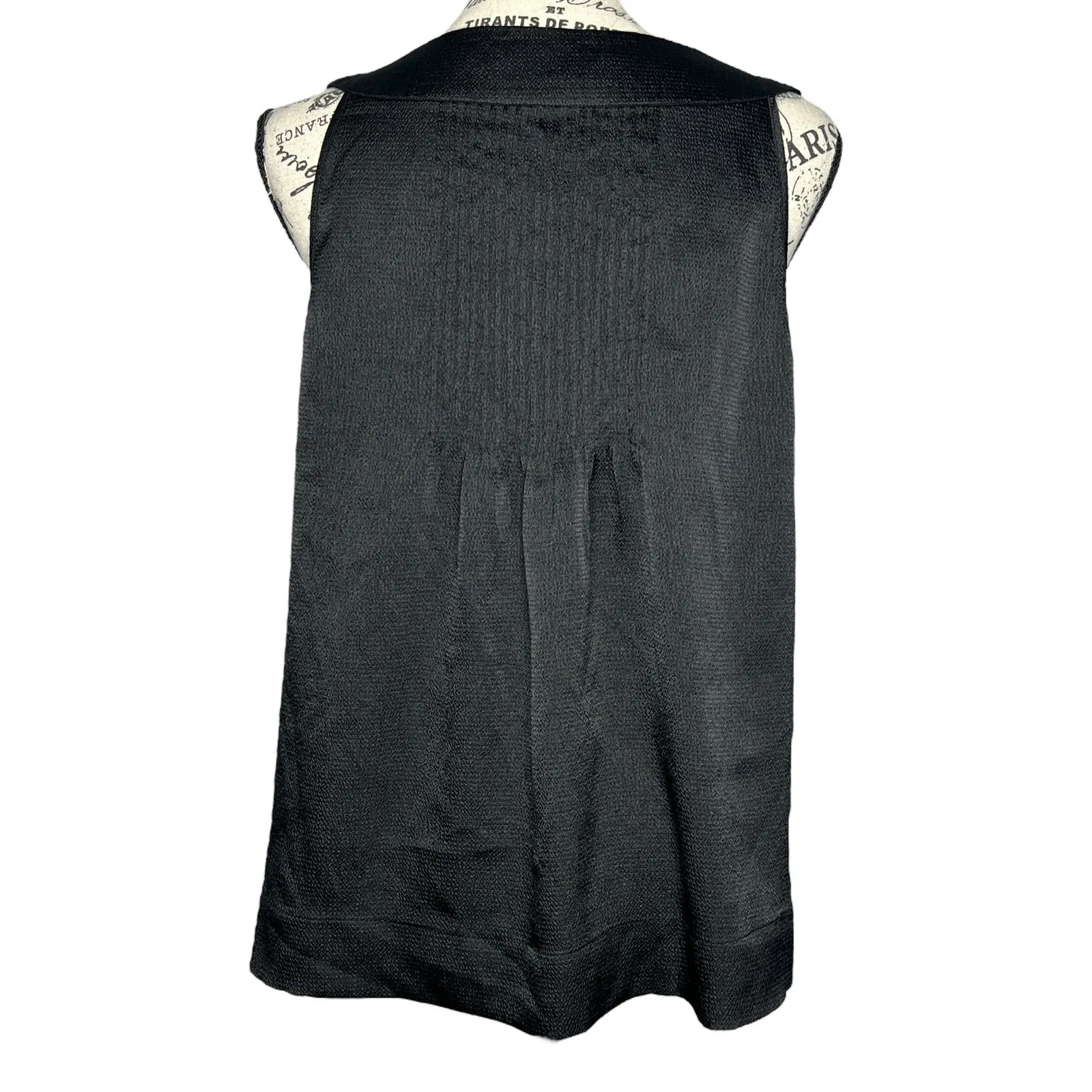 MICHAEL Michael Kors (M) Pleated Back Front Metal Detail Sleeveless Blouse Top Black Size M - Image 5