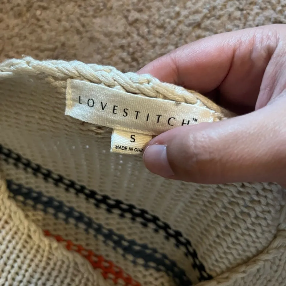 Love stitch small sweater Tan - Image 6