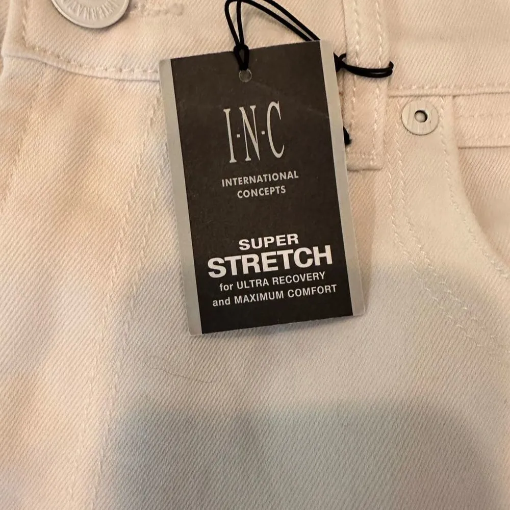 INC Women's Berlin Slim Straight White Jeans Size 36 Inseam 32 Casual Denim - Image 9