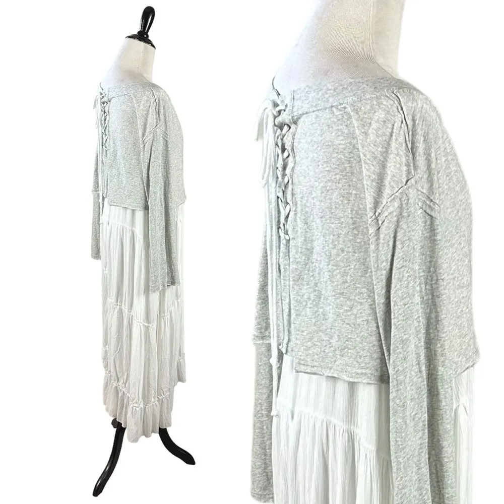 Free People Ethereal Dainty Fairy Layered Tunic Midi Dress Size XS NWT Neutral - Image 7
