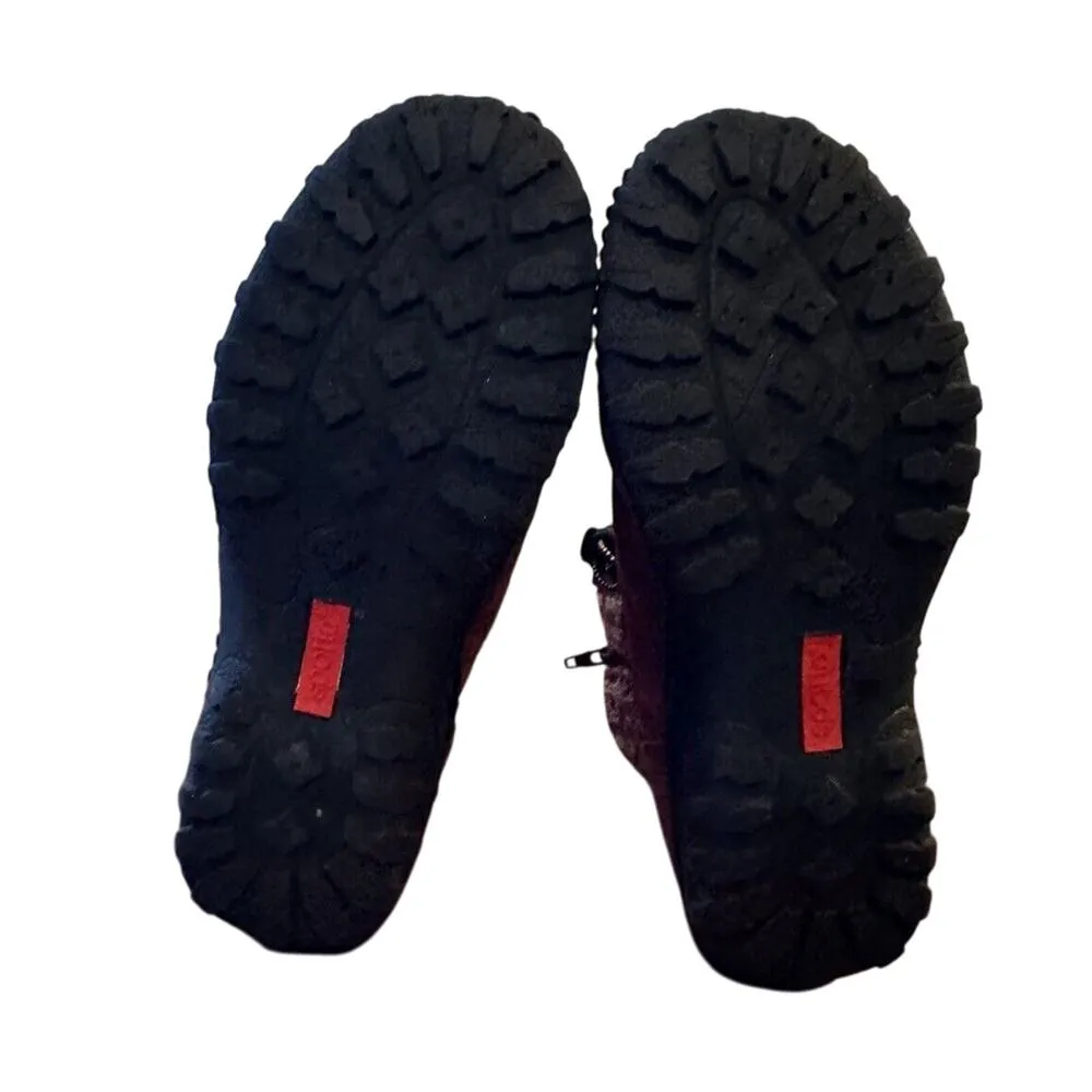 Sporto Boho Boots Water-Resistant Wine Suede Lace-Up Side Zip Ankle Size 7.5M - Image 7