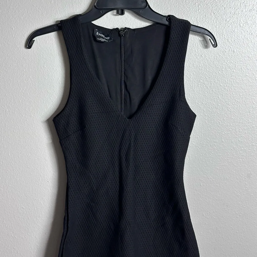 Bebe Women Black Bodycon Dress Formal Embroidered‎ Size XS - Image 2