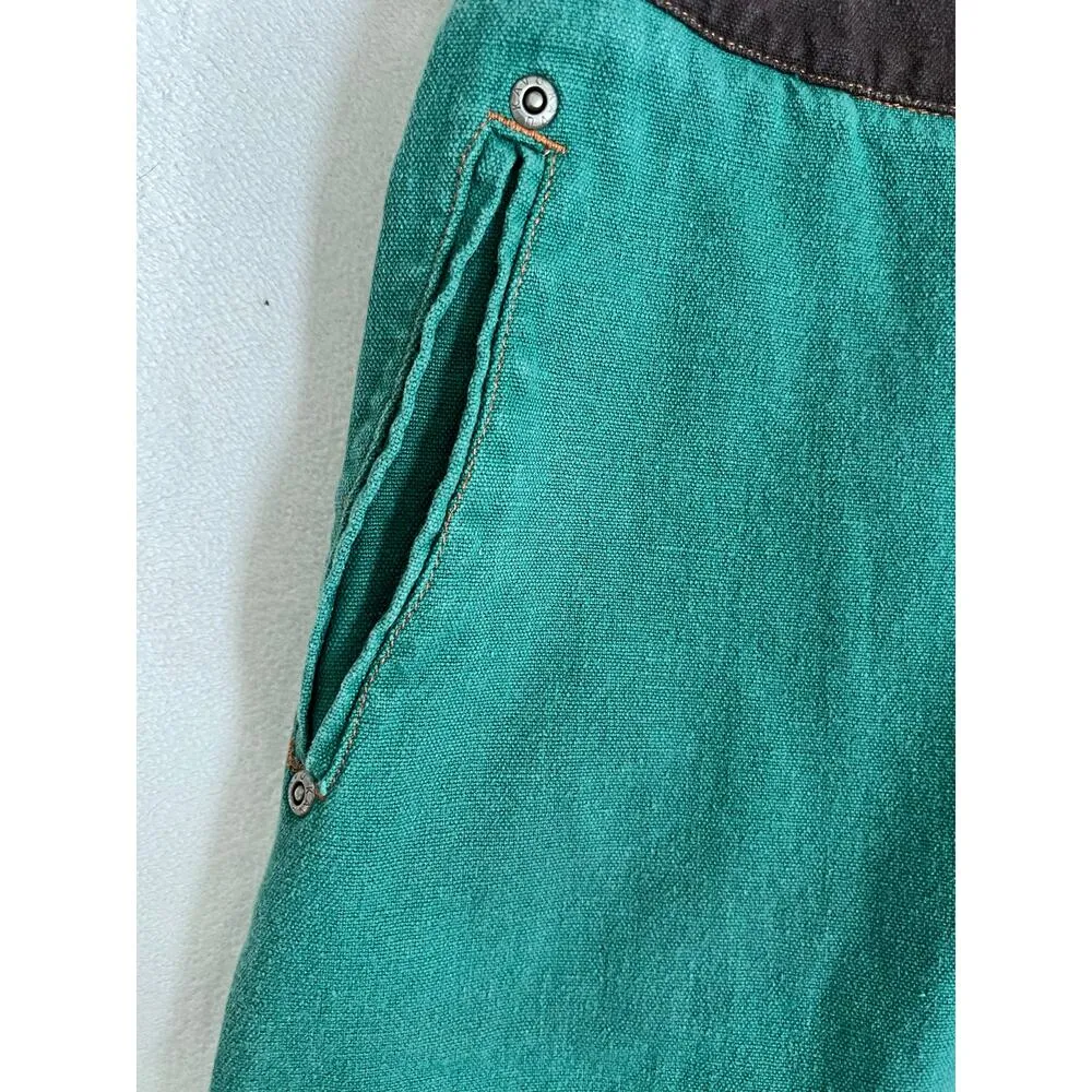 Kavu Denim Solid Green Knee Length Wrap Skirt Size 10 - Image 10