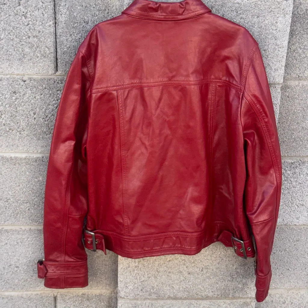 Caslon Red Leather Jacket XL - Image 10