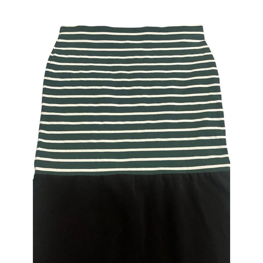 ASOS Pencil Skirt Womens Size 6 Green White Striped Black Casual Pull Over Midi - Image 2