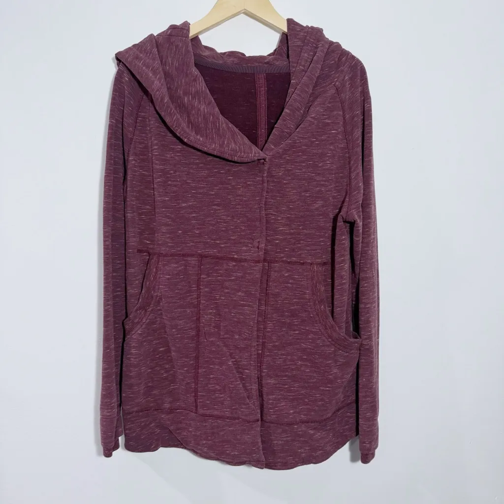 LULULEMON Find Your Centre Wrap Jacket Marled Rust Berry Size‎ 8 - Image 3