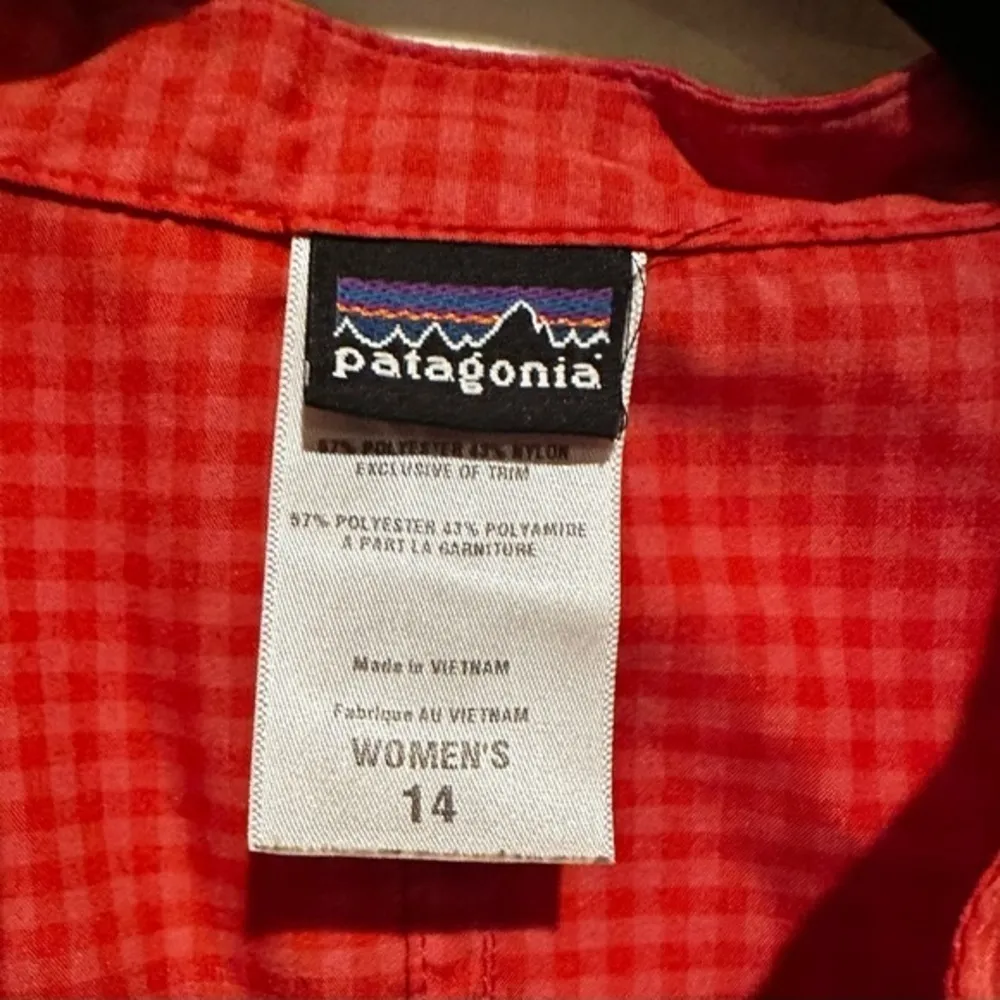 💙SALE 3/$25 PATAGONIA LONG SLEEVE GINGHAM CHECK HENLEY COTTON BUTTON DOWN TOP 14 - Image 5