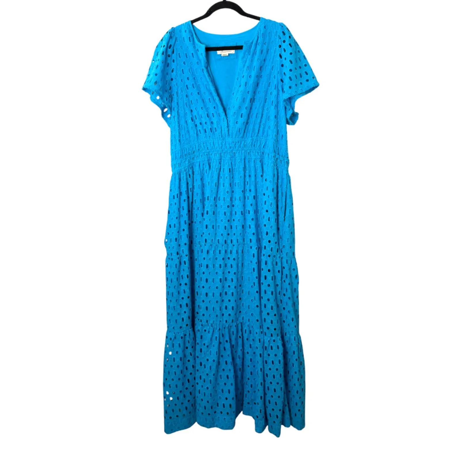 By Anthropologie Somerset Blue Eyelet Fit and Flare Maxi Dress Size XL - Image 9