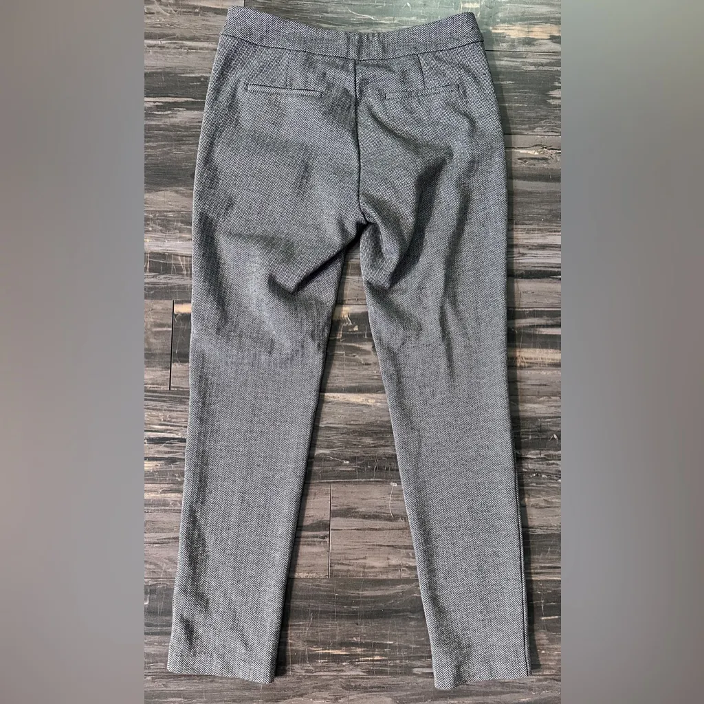 J McLaughlin‎ Pants Womens 2 Gray Herringbone Stretch Career Pull On Zip Pockets - Image 2