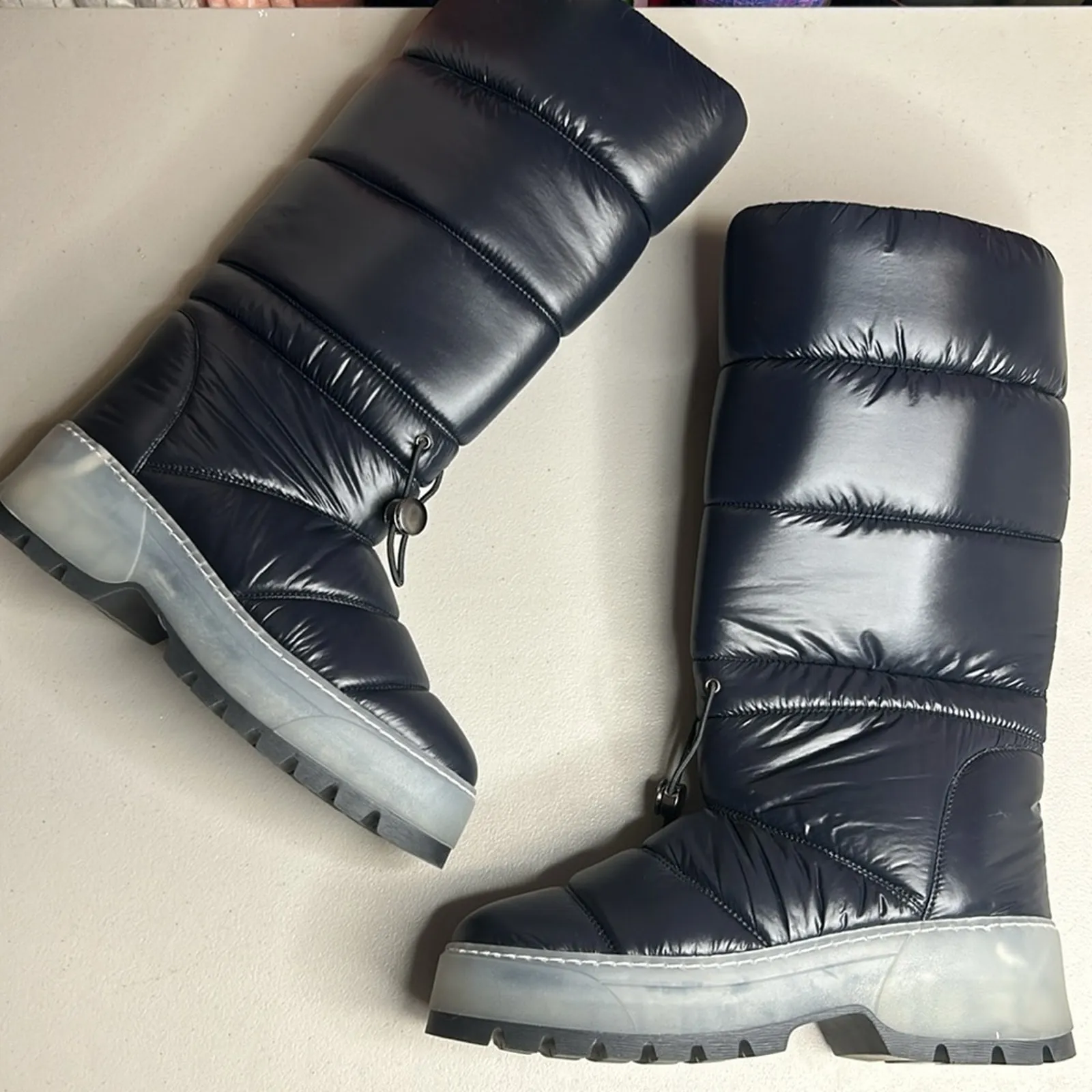 Aquatalia Boots Arlo Nylon Winter Snow Rain Tall Navy Blue Womens Size 10 NWOT - Image 7