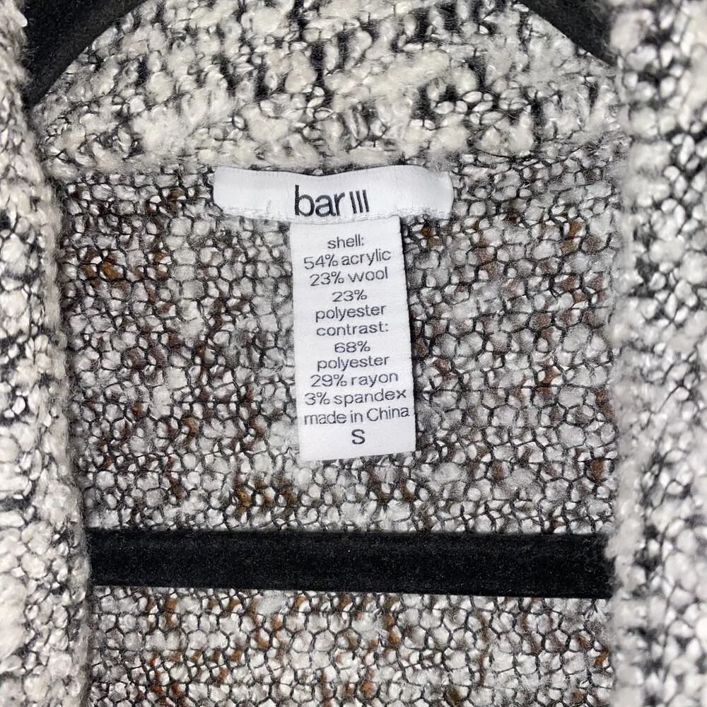 Bar III Black & Gray Open Front Cardigan Sweater Women's Size Small - Image 4