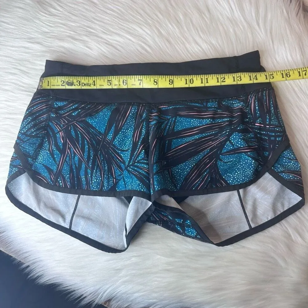 Lululemon Speed Up LowRise Lined Short 2.5”- Size 4- Palm Lace Tofino Teal/Black - Image 7