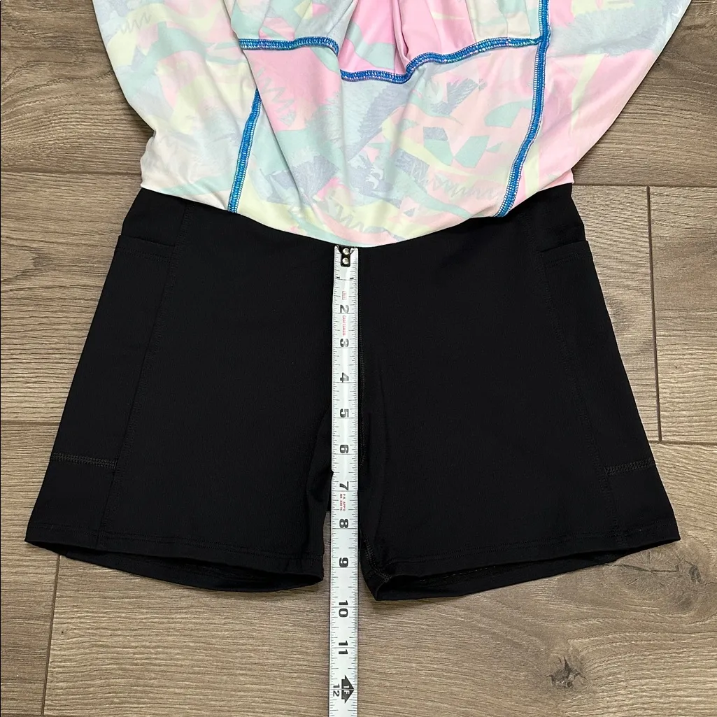 Dona Jo High Rise Tennis Skirt Skort Parrot Rio Multicolor Pink Orange Small - Image 12