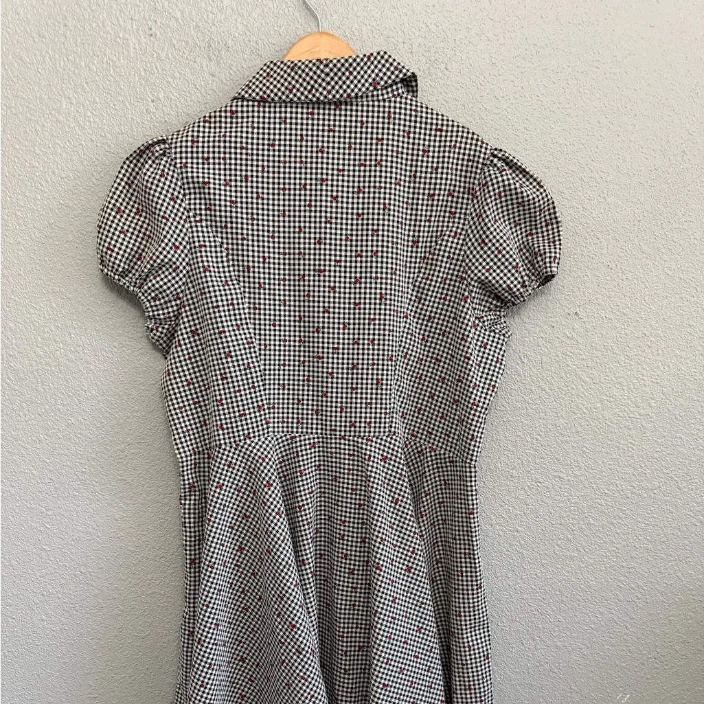 NWT Magnolia Park Gingham Swing Dress in Black and White & Cherries Size 4XL - Image 3