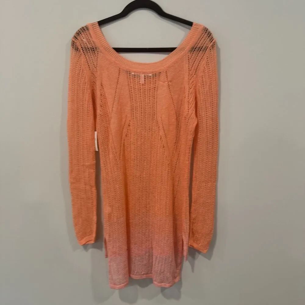 Victoria Secret NWT Crochet Razor Back Cover Up Size Small Orange Color 1909 - Image 5