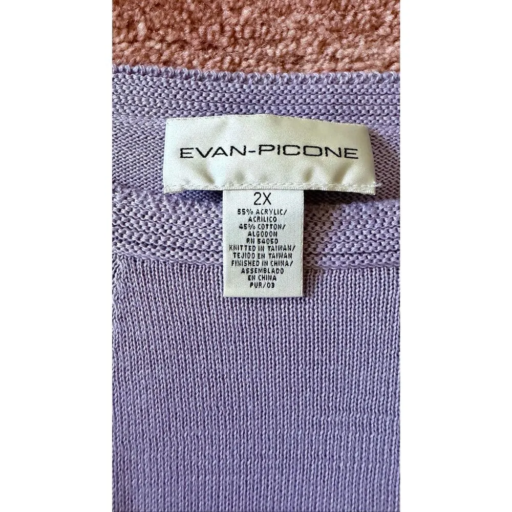 NWT Evan Picone Woman Lavender Knit Short Sleeve Top Pullover Stretch 2X - Image 7