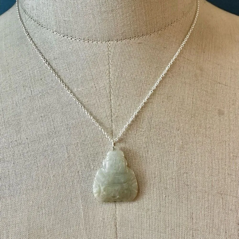 Jade Buddha pendant necklace Green - Image 2