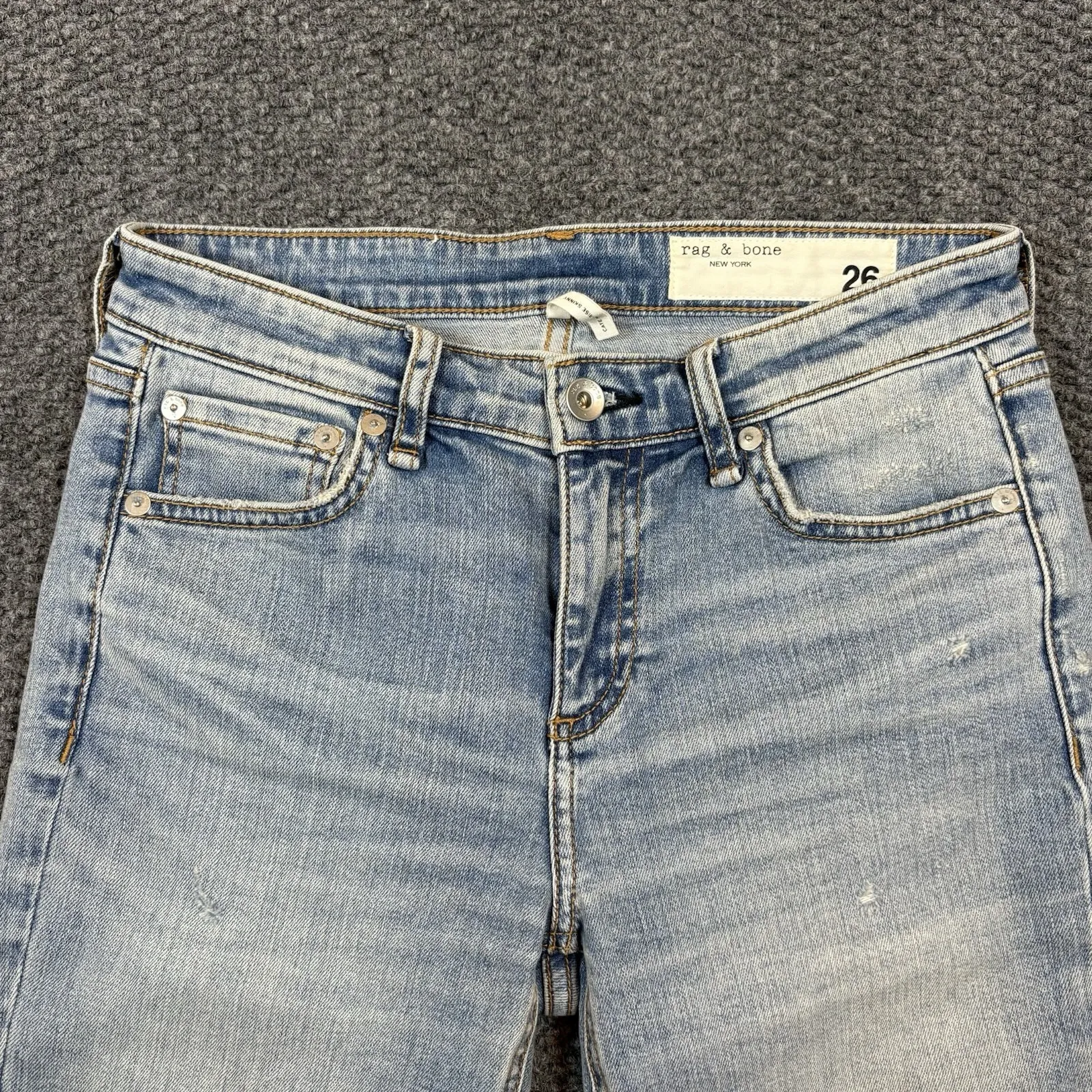 Rag & Bone Light Blue Wash Ankle Skinny Cropped Jeans Womens 26 - Image 4