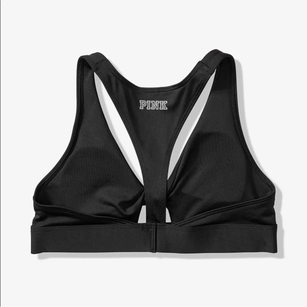Victoria’s Secret PINK Ultimate Black Twist Front Sexy Sports Bra Large L EUC - Image 4