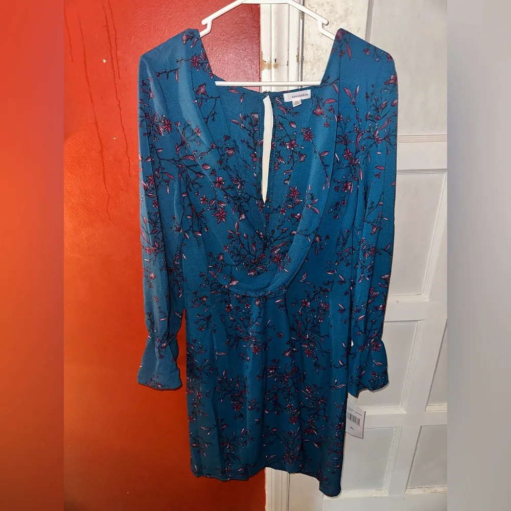 Eyeshadow Faux Wrap 3/4 Sleeve Floral Dress - Image 5