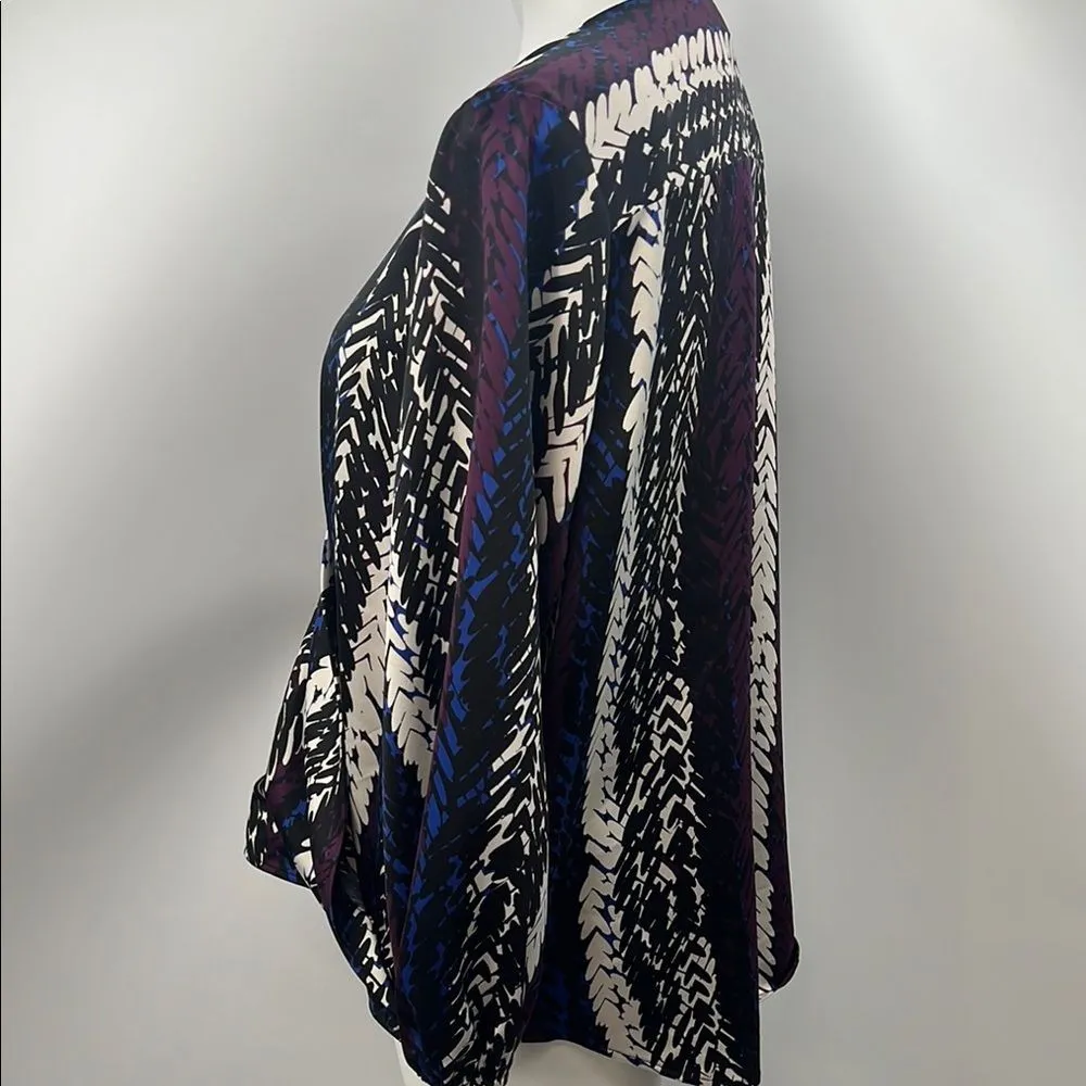 Marc New York Abstract Print Faux wrap Top - Image 4