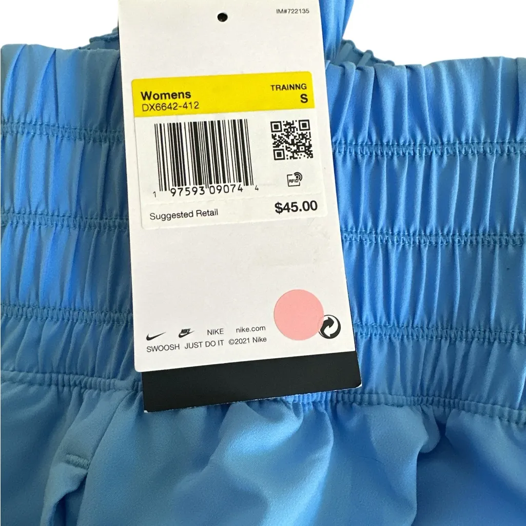 NWT Nike Women's One Dri-fit Ultra High-Rise 3" Brief-Lined Shorts Blue S - Image 5