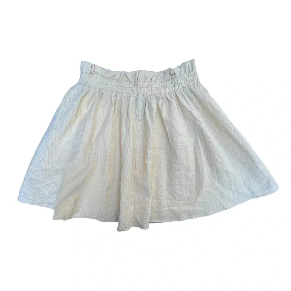 Asos Mini Skirt Seersucker Yellow and White Stripe Petite‎ Size 4 Cotton New - Image 5