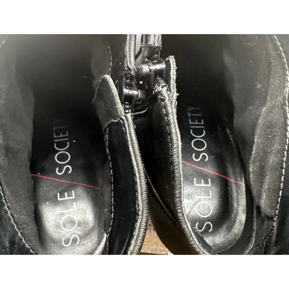 Sole Society Black leather Ankle Boots women's Size 9.5 pointy toe stiletto - Image 6