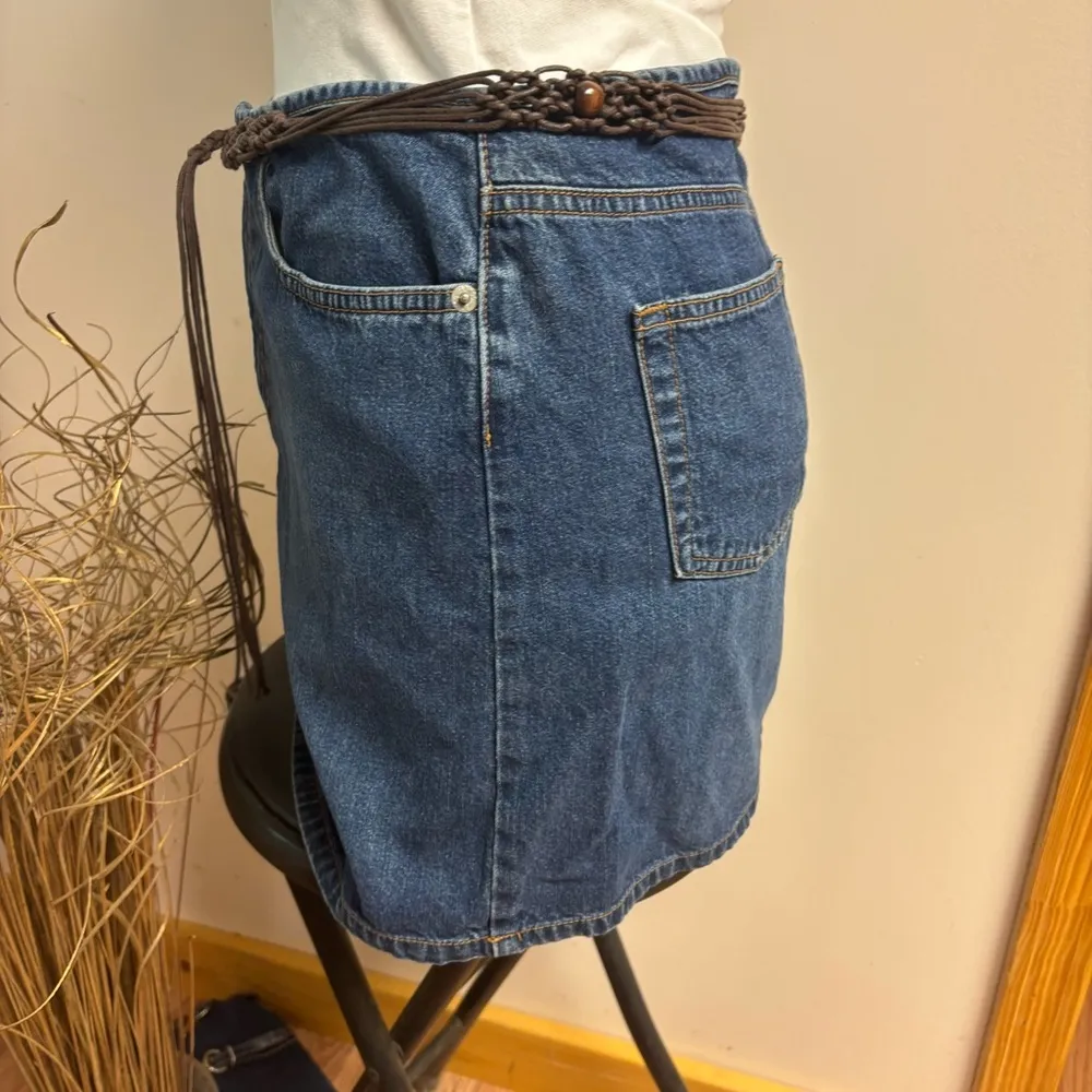 Vintage 90s Bongo Denim Dark Wash Mini Skirt size 9 - Image 4