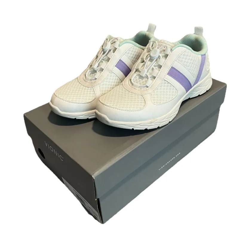 Vionic Brisk Maren Sneakers Womens Size 5 White Lavender Athletic Low Top Shoes - Image 1