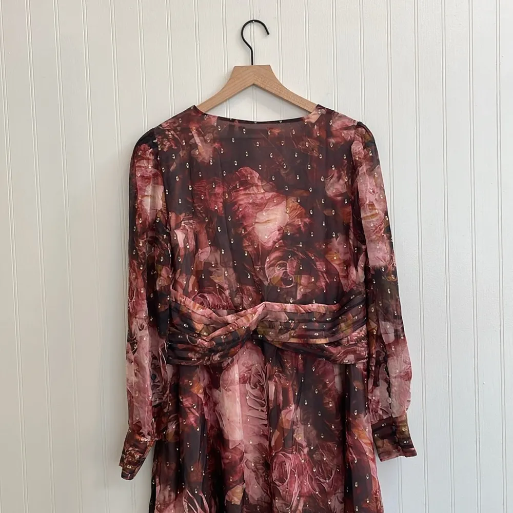 SOFT SURROUNDINGS Rina Silk Dress in Multi Floral Painterly Blooms Size 10 NWT - Image 9