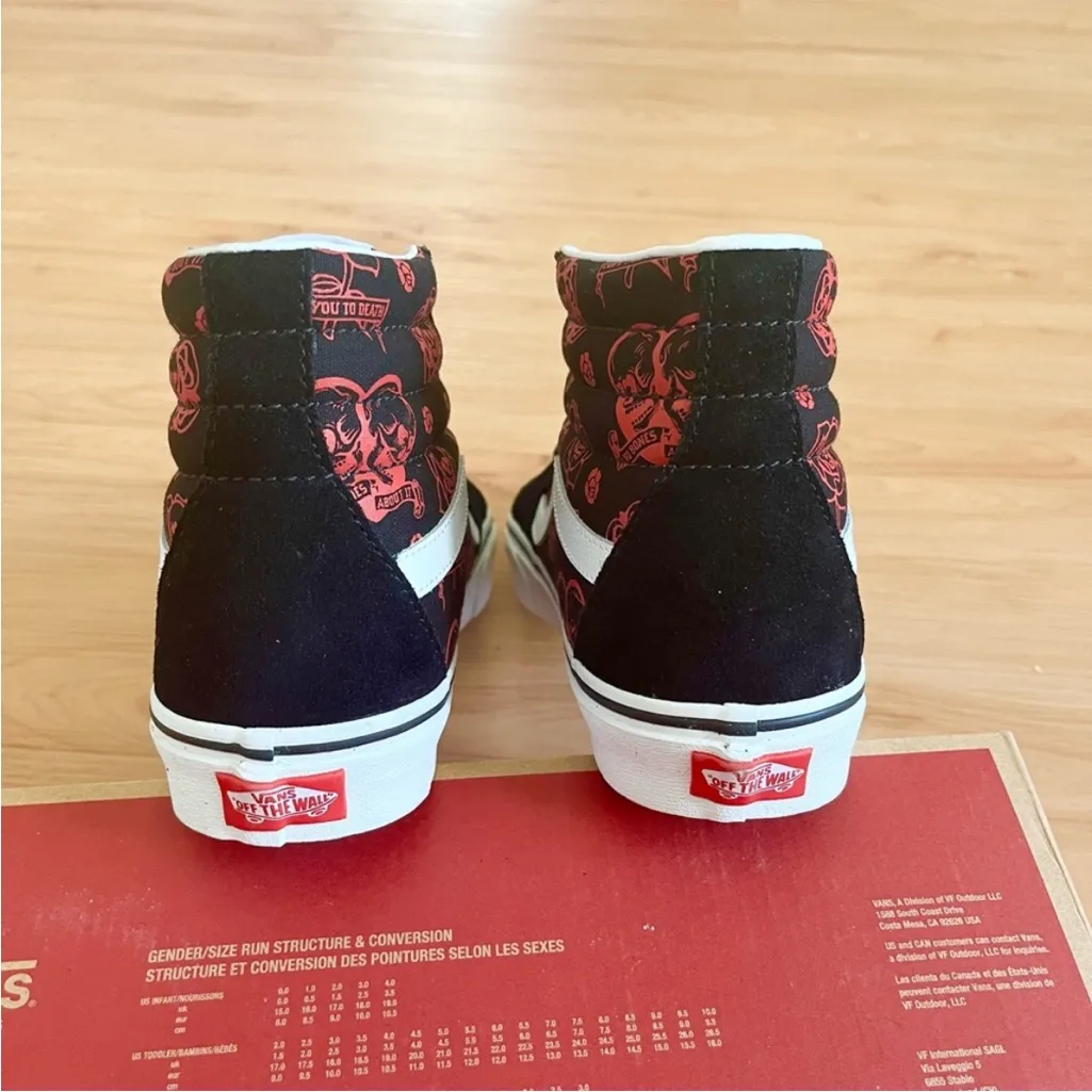 Vans SK8 Hi "LOVE YOU TO DEATH"
Women 9.5 US Mens 8.0 US - Image 6