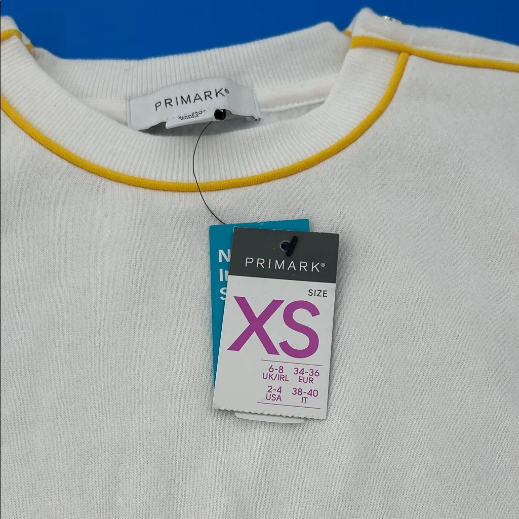 Primark White Top with Yellow Accents - Image 2