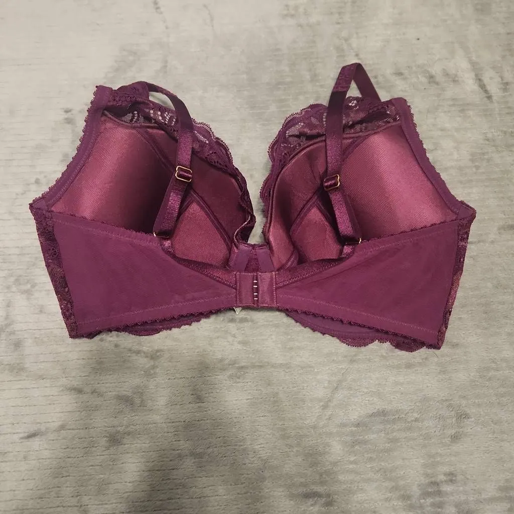Gossard 11117 Women's Gypsy Fuchsia Pink Underwired High Apex Plunge Bra 32DDD/F Purple Size undefined - Image 2
