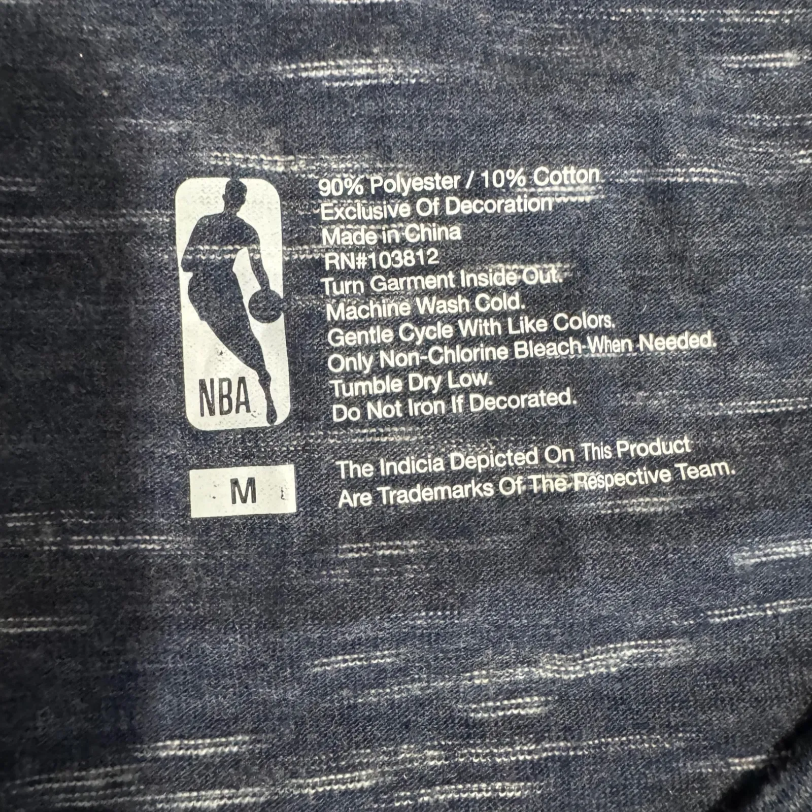 Womens NBA Denver Nuggets Nostalgia  V Neck T Shirt Size Medium Heathered Blue - Image 7