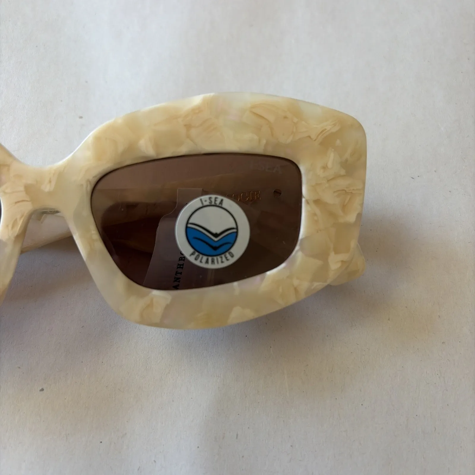 I-SEA Airen Sun Embellished Polarized Sunglasses Pearl Anthropologie NEW NWT - Image 3