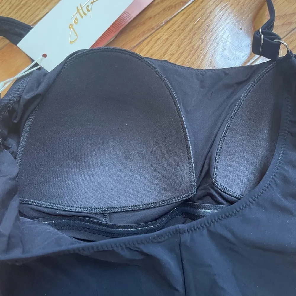 Gottex Splendid One-Piece Swimsuit black white trims slimming siluet Sz 12 - Image 5