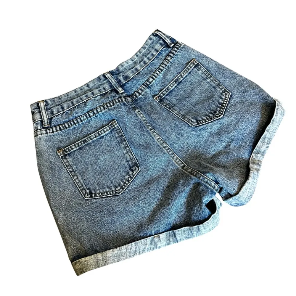Blue Wash Design Jean Shorts High - Image 2