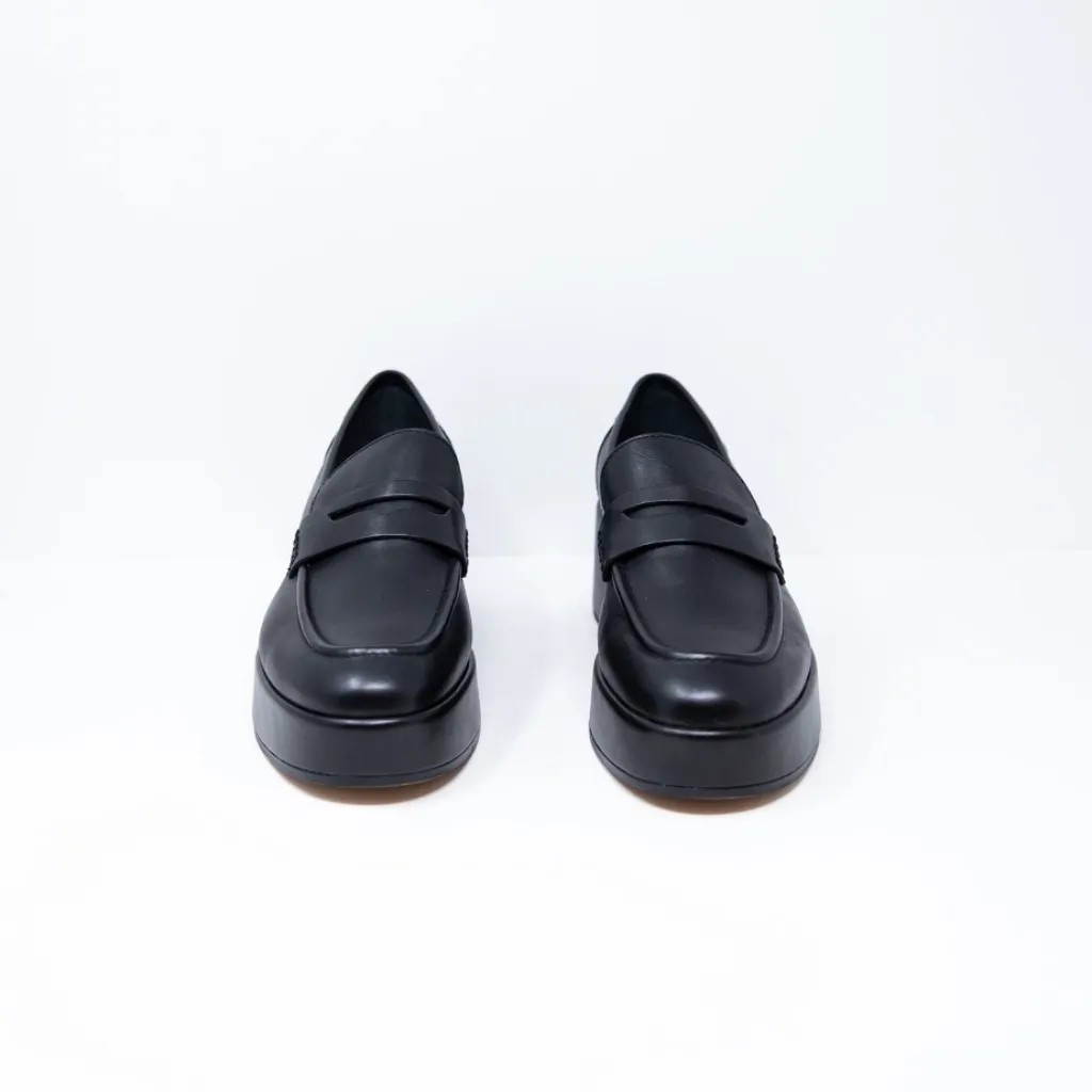 NEW Dolce Vita Yanni Genuine Leather Block Heel Slip On Loafer Shoes Black 11 - Image 2