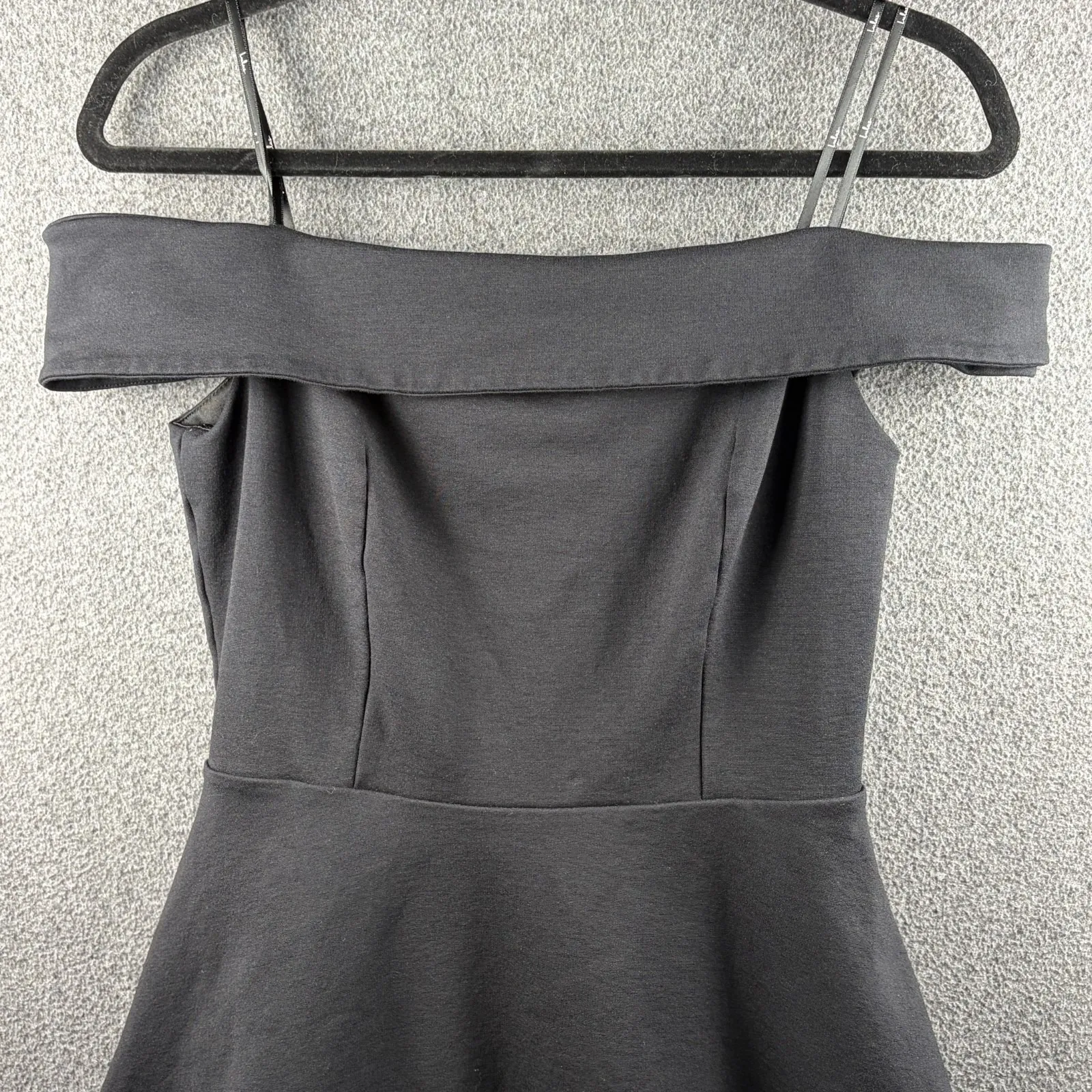 Lulus Season of Fun Black Off-the-Shoulder Skater Mini‎ Dress Medium JD7678 - Image 3