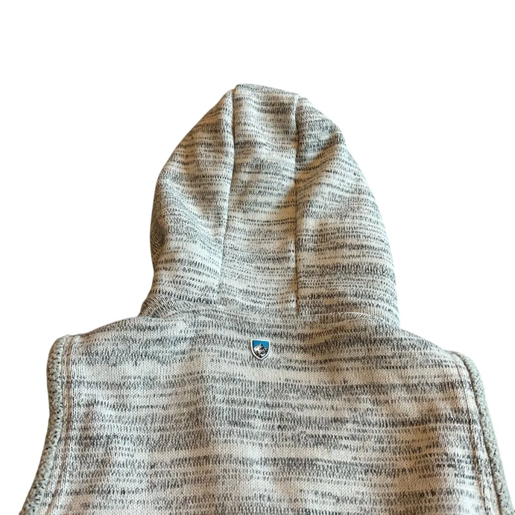 Kuhl Light Grey Fleece Lined Vest w/ Hood Marled Zip-Down Pockets Size Medium - Image 8