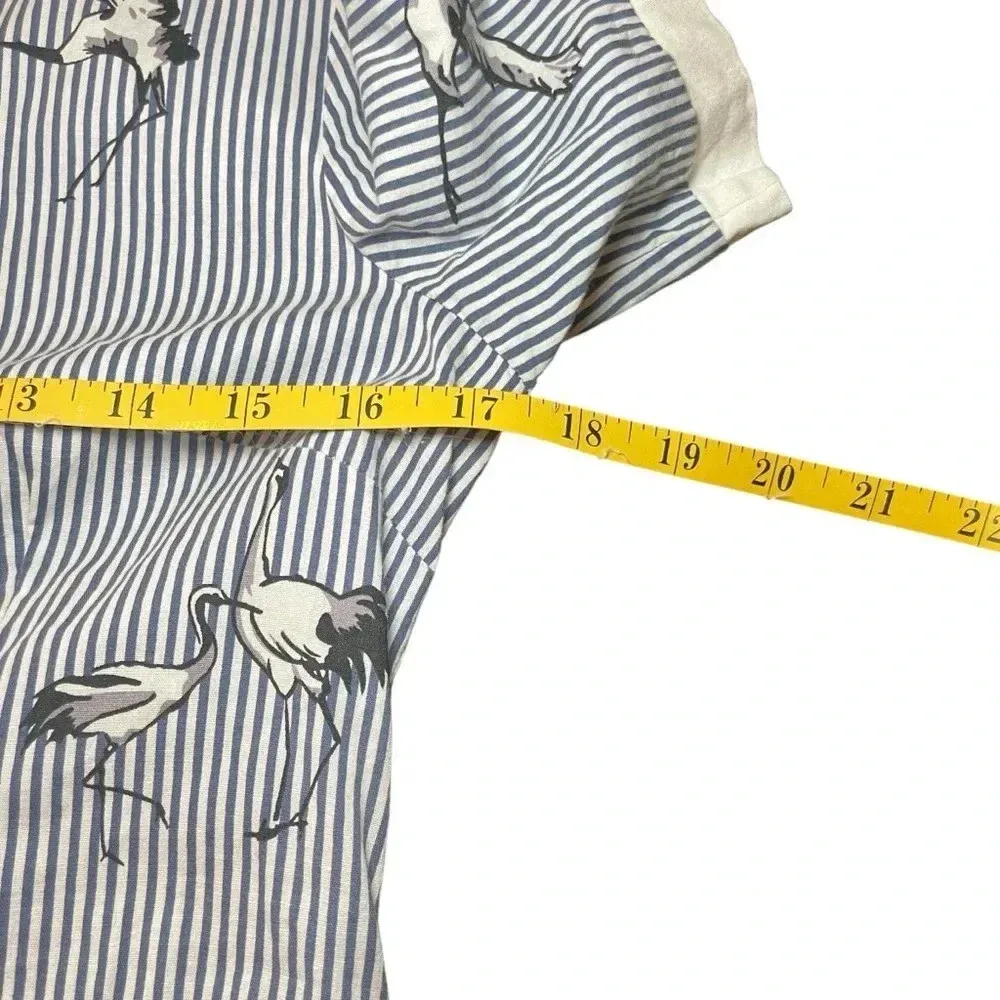 Sucrefas Navy White Striped 50s Style Collared Dress Small Rockabilly Pin - Image 9